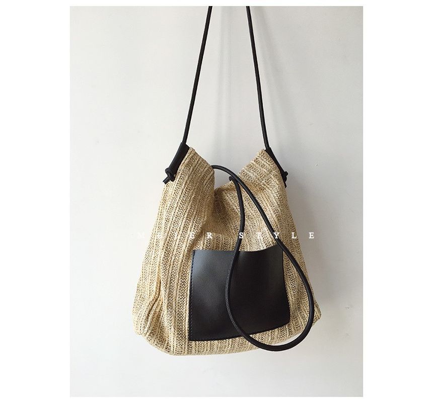 Bag Straw Tote Applique