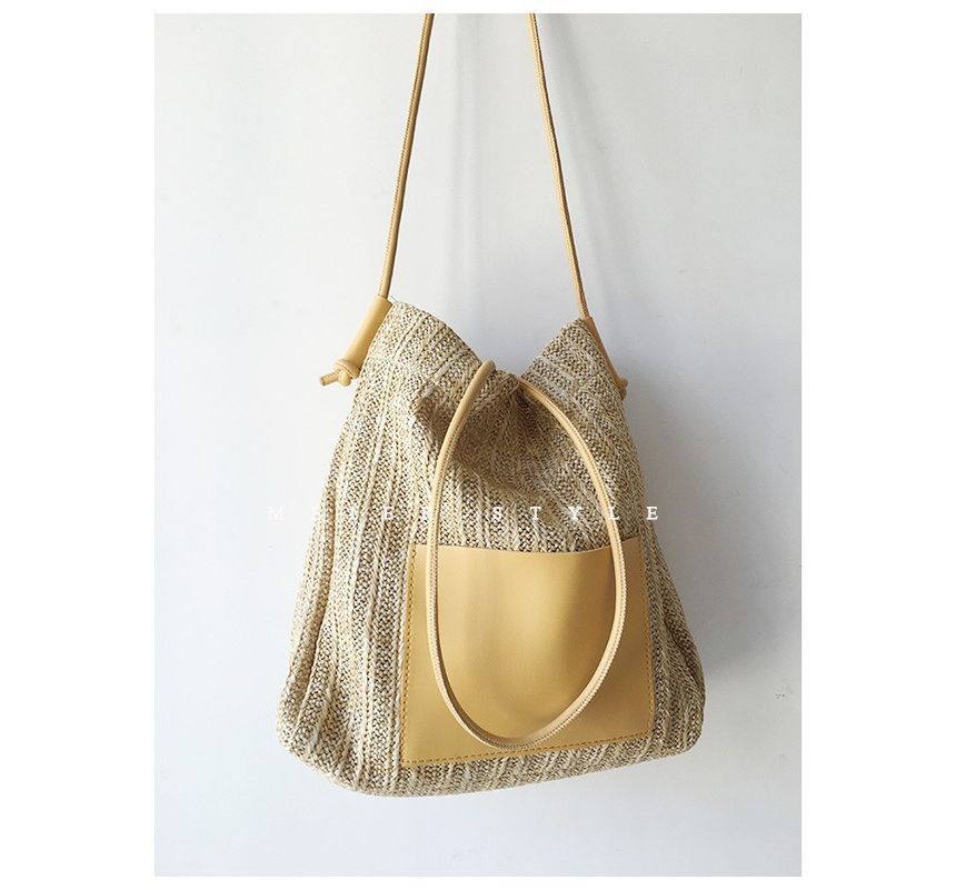 Bag Straw Tote Applique