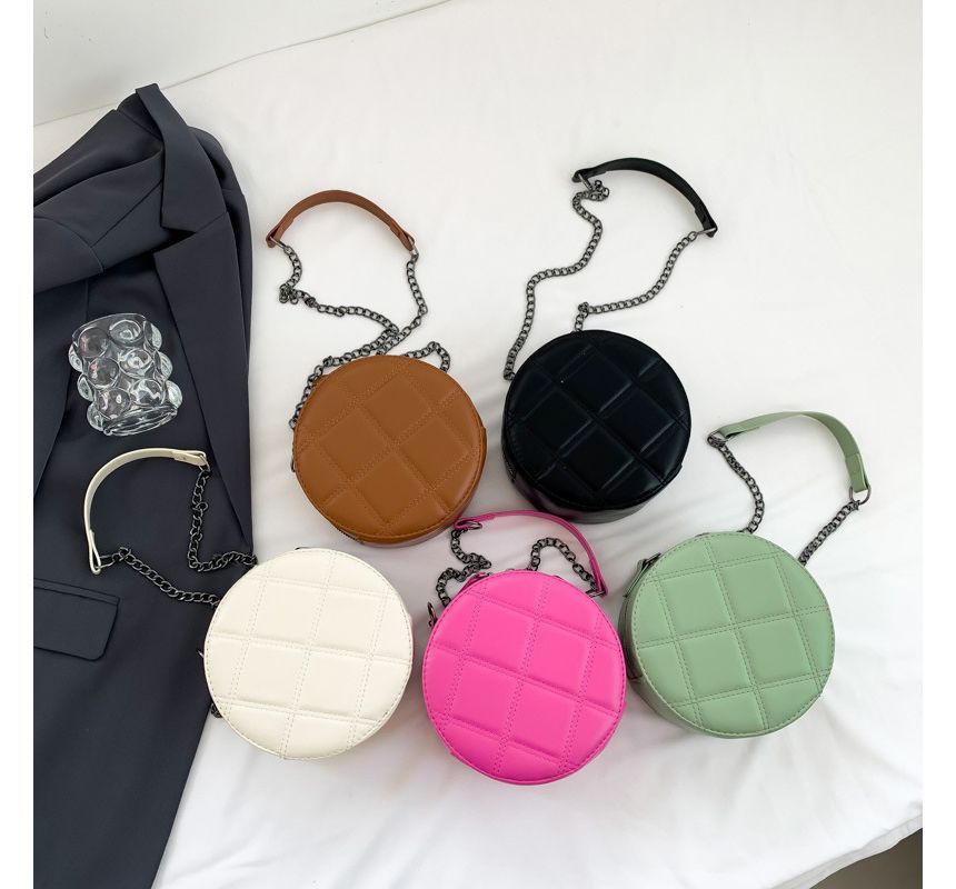 Quilted Round Crossbody Bag