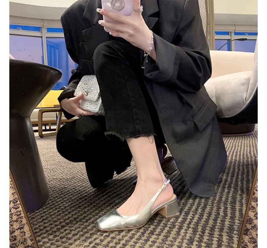 Block Sandals Heel Slingback