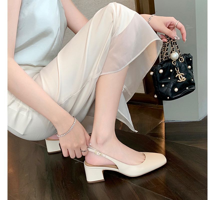 Block Sandals Heel Slingback