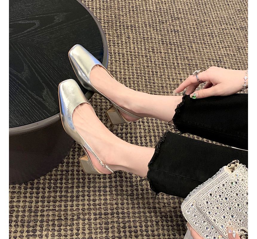 Block Sandals Heel Slingback