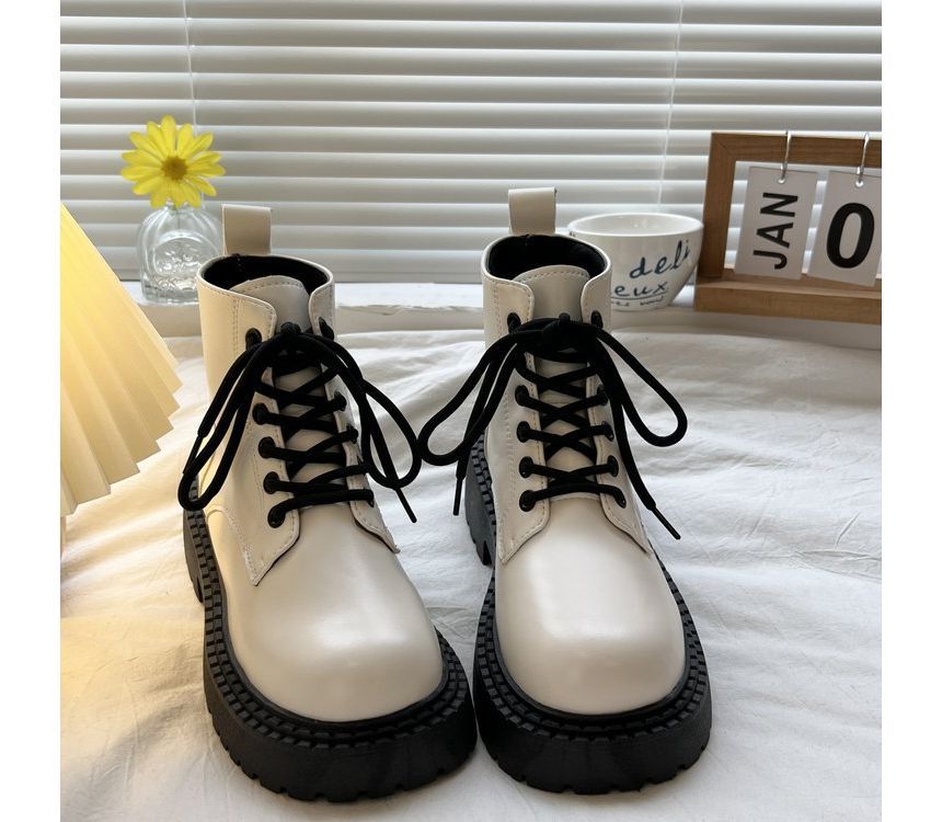 Platform Lace Up Short Boots