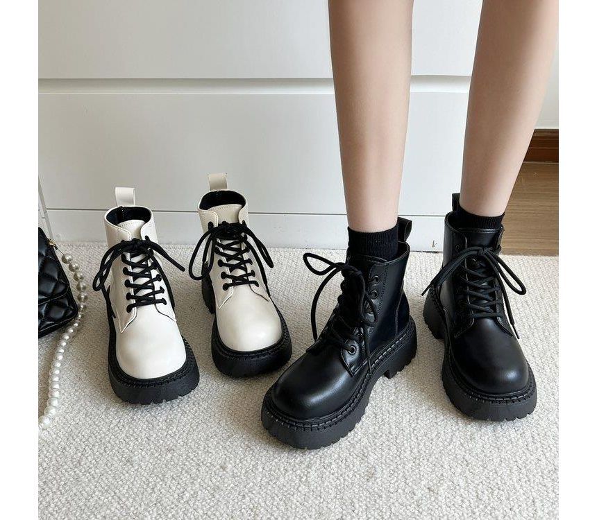 Platform Lace Up Short Boots