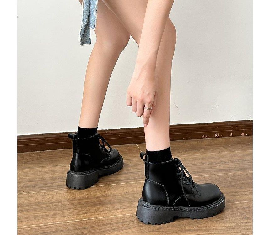 Platform Lace Up Short Boots