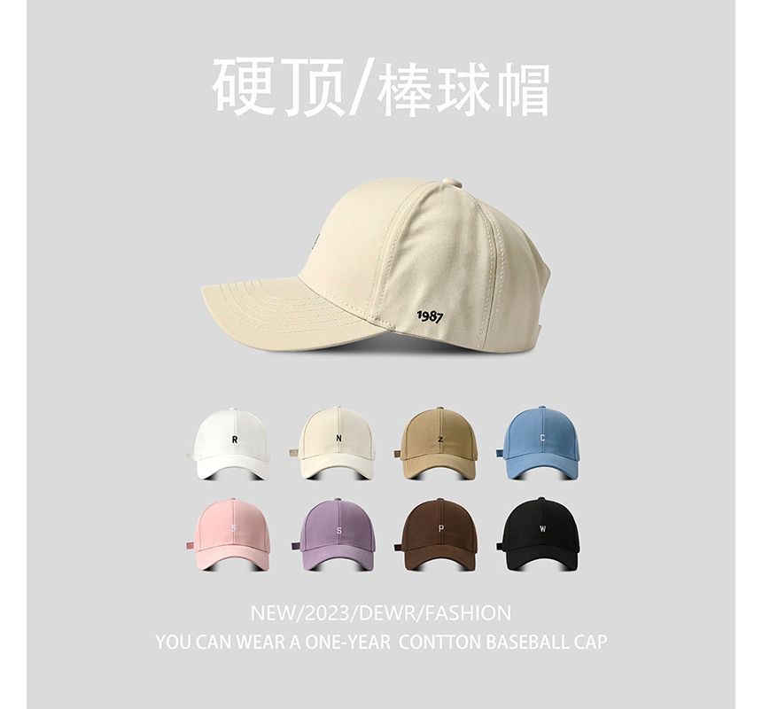 Lettering Embroidered Baseball Cap