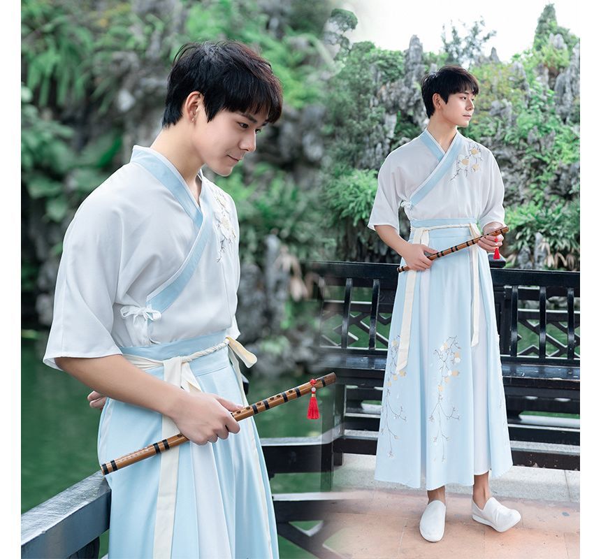 Traditional Chinese Couple Matching Costume Set: Short