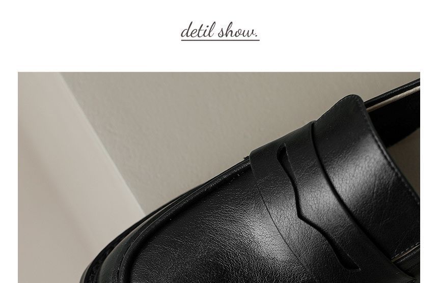 Faux Penny Loafers Leather
