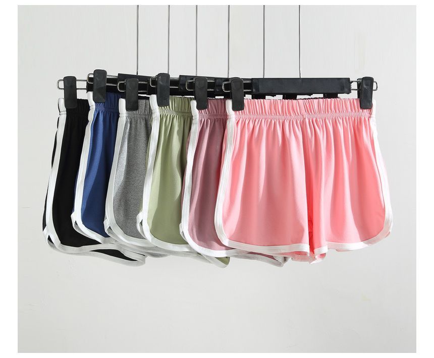 Elastic Contrast Trim Sweat Shorts Waist