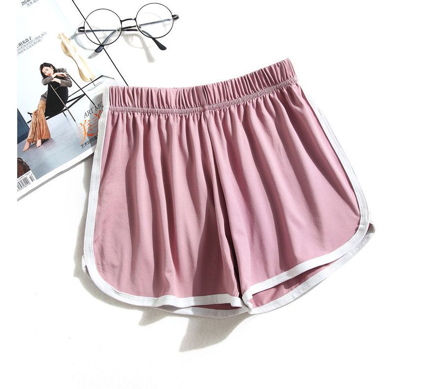 Elastic Contrast Trim Sweat Shorts Waist