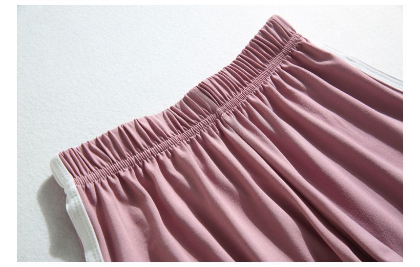 Elastic Contrast Trim Sweat Shorts Waist