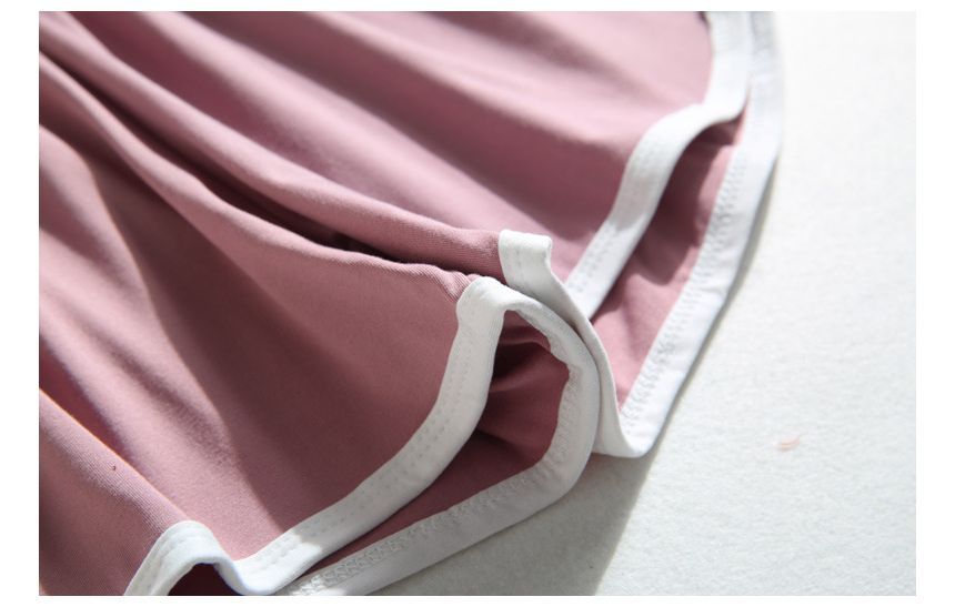 Elastic Contrast Trim Sweat Shorts Waist