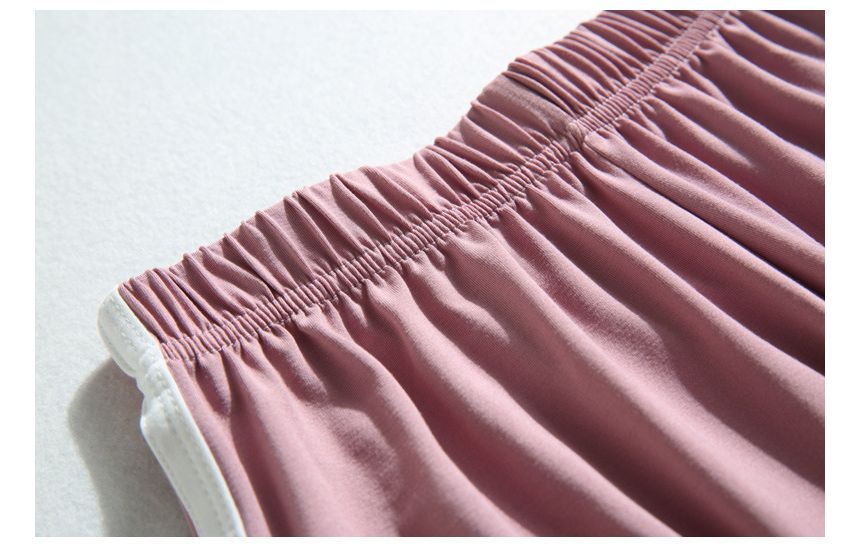 Elastic Contrast Trim Sweat Shorts Waist