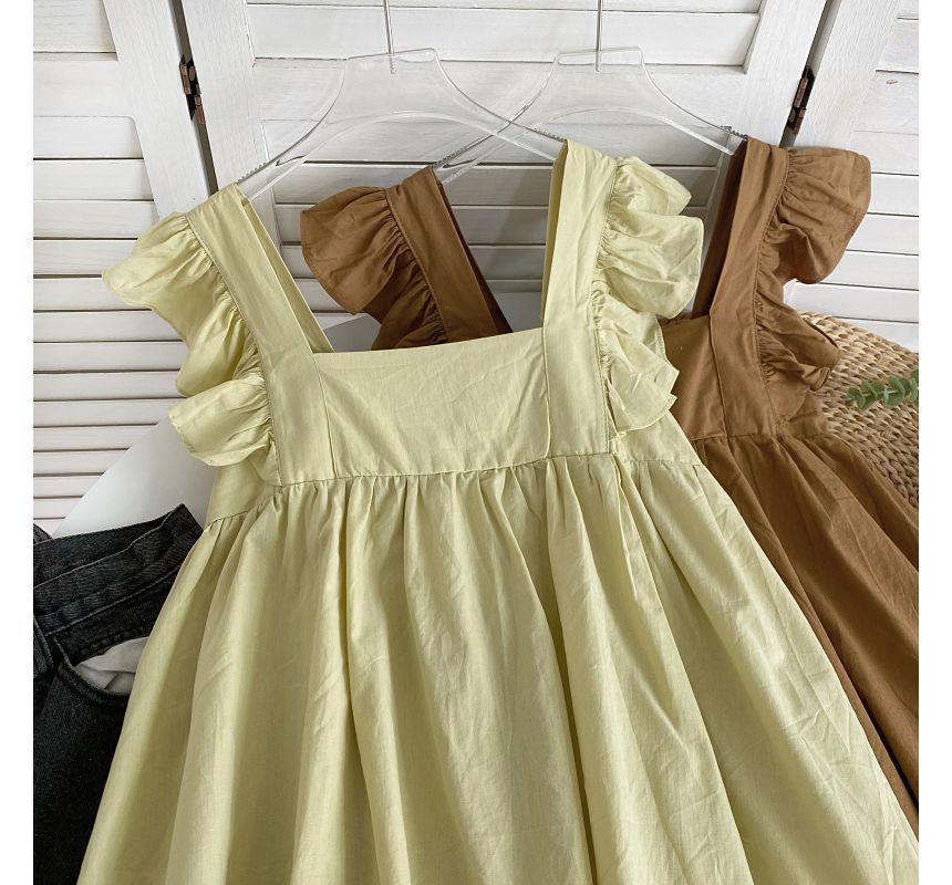 Fließende Bluse mit Flügelärmeln und quadratischem Ausschnitt