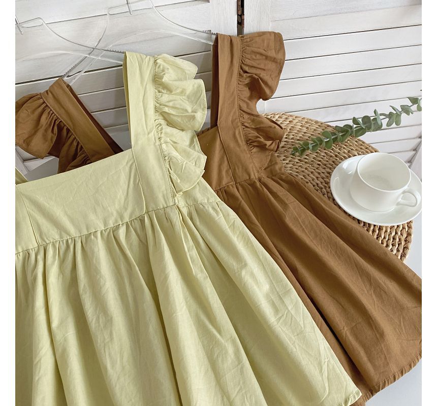 Fließende Bluse mit Flügelärmeln und quadratischem Ausschnitt