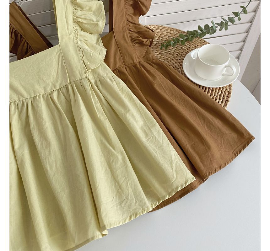 Fließende Bluse mit Flügelärmeln und quadratischem Ausschnitt