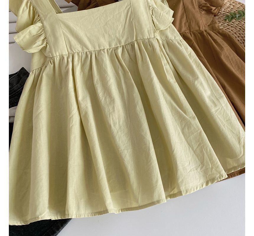 Fließende Bluse mit Flügelärmeln und quadratischem Ausschnitt