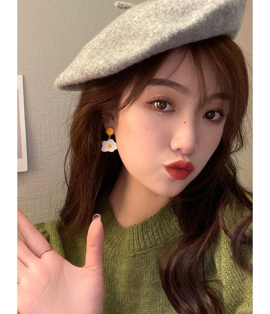 Drop Alloy Earring Egg Glaze Fried