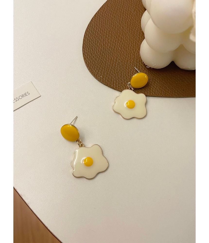 Drop Alloy Earring Egg Glaze Fried