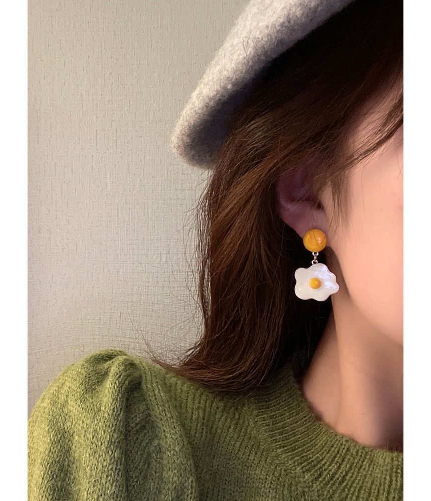 Drop Alloy Earring Egg Glaze Fried