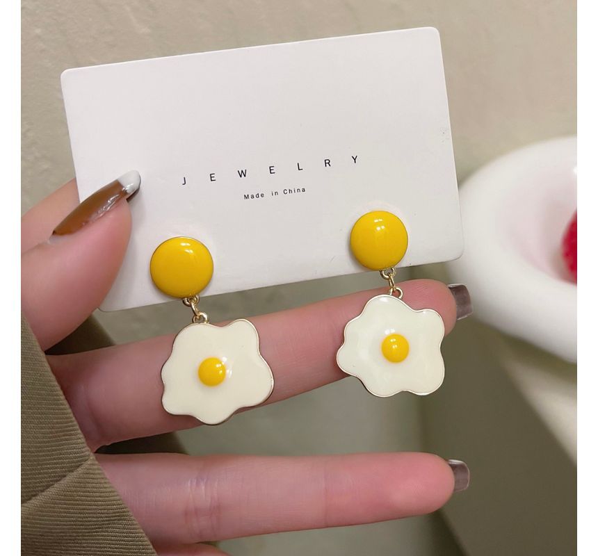 Drop Alloy Earring Egg Glaze Fried