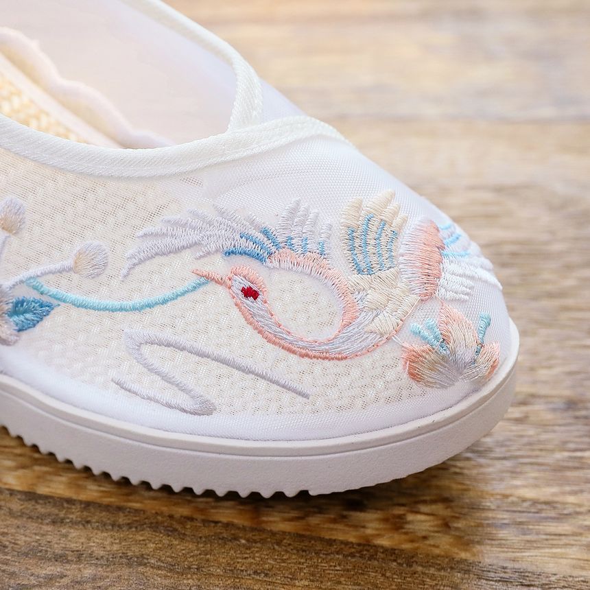 Shoes Jane Wedge Pointed Mary Embroidered