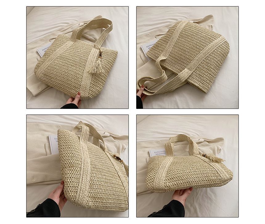 Woven Tasseled Tote Bag