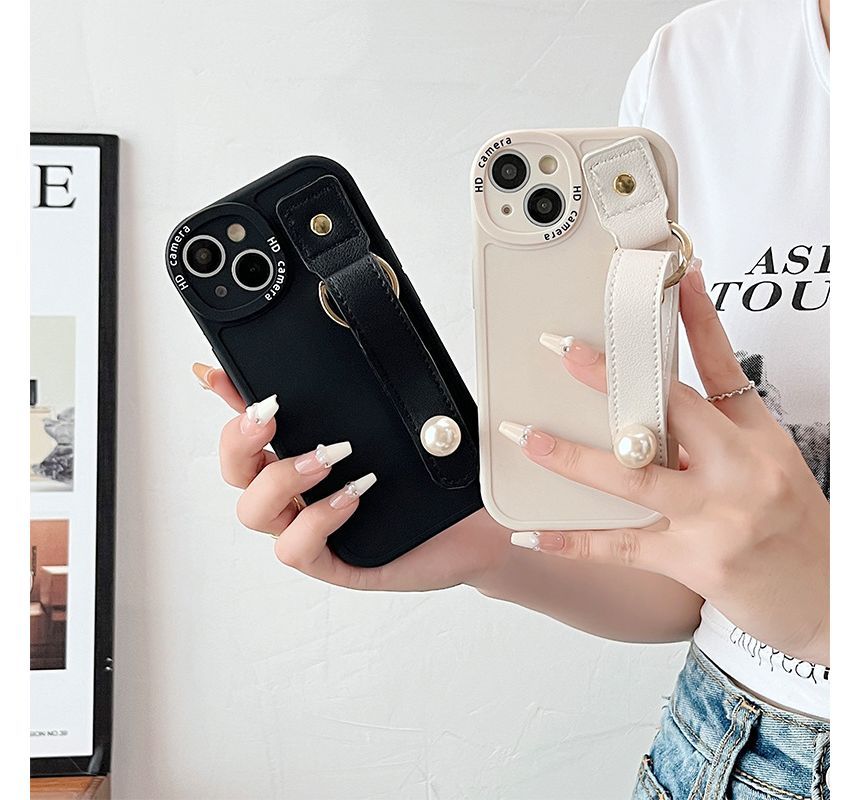 Faux Phone Case Hand Pearl Strap