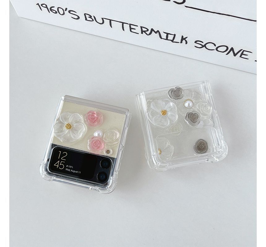 Floral Case Faux Pearl Phone