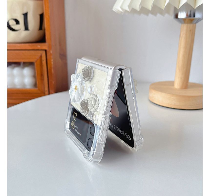 Floral Case Faux Pearl Phone