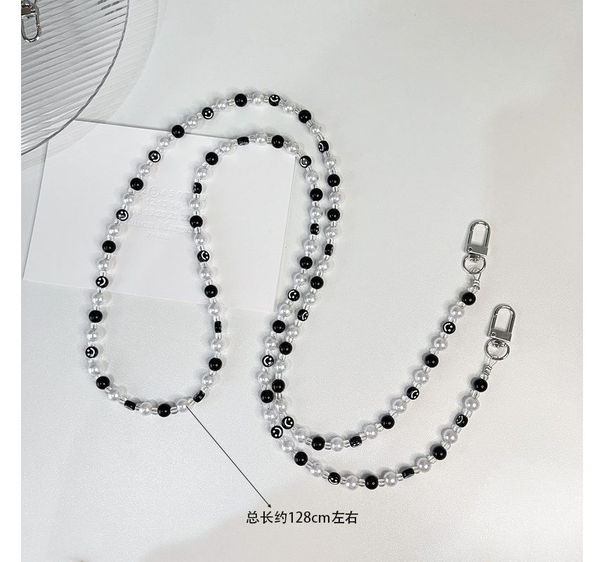 Pearl Smiley Faux Phone Strap