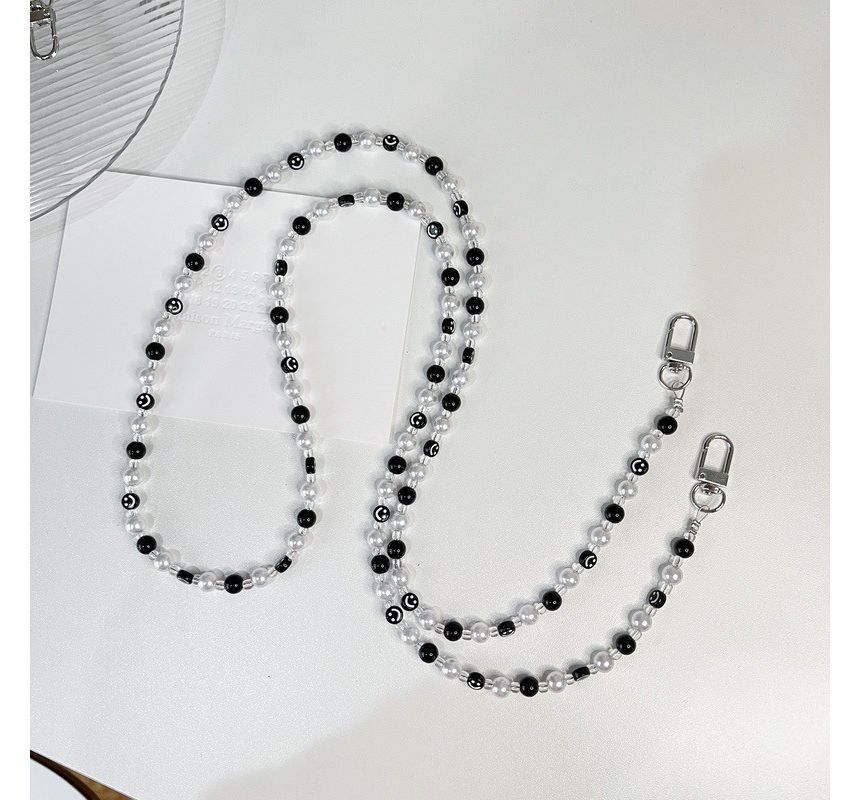 Pearl Smiley Faux Phone Strap