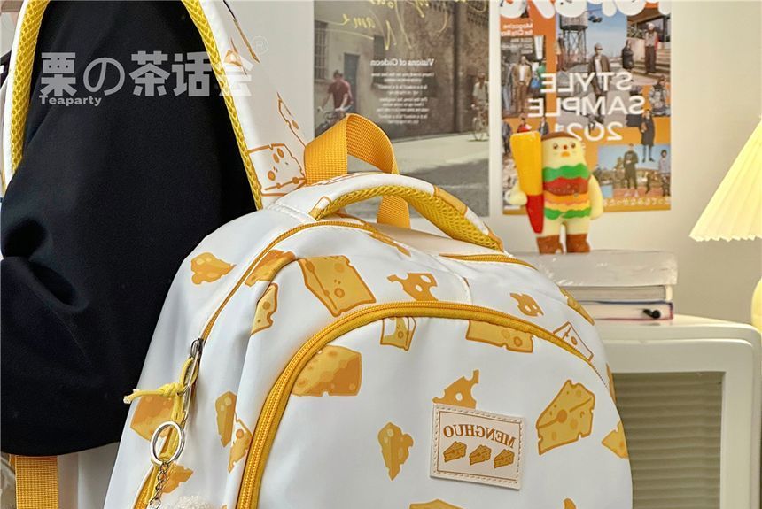 Cheese Print Backpack / Charm / Set