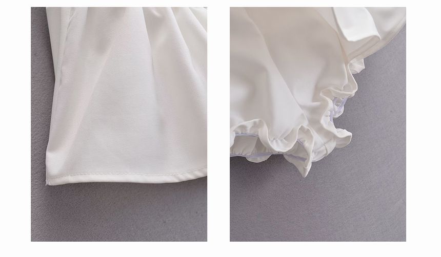 Mid bow Plain Skirt Mini Waist A-Line