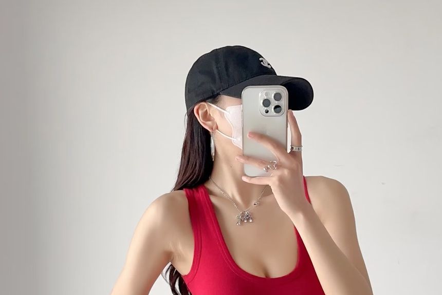 Scoop Bodysuit Neck Top Plain Sleeveless