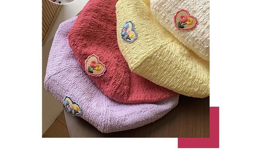Flower Heart Applique Beret