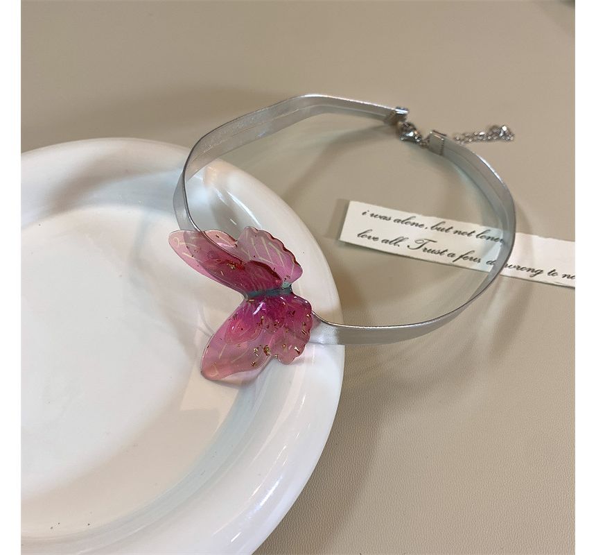 Leather Faux Butterfly Choker