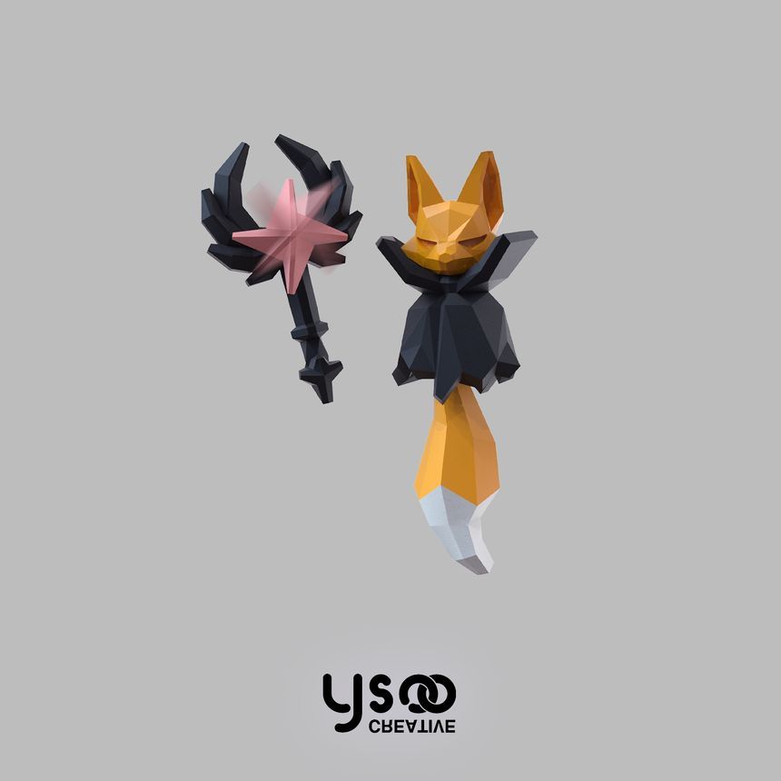 Staff Earring Fox Magic Halloween