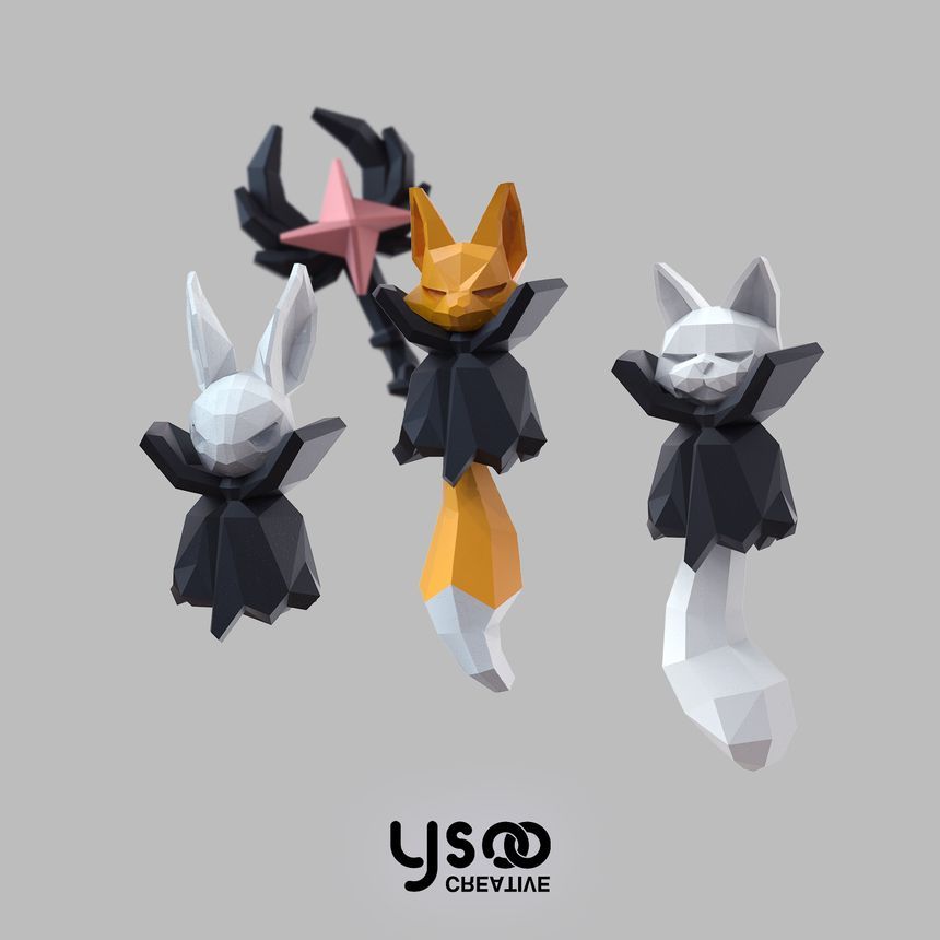 Staff Earring Fox Magic Halloween