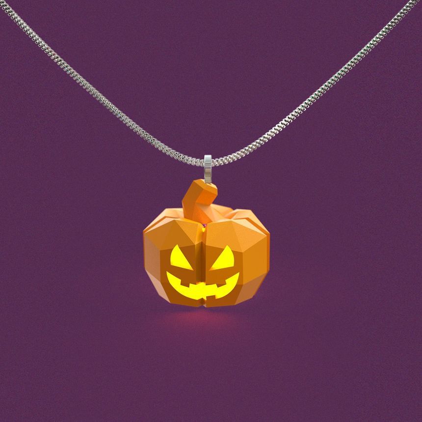 Halloween Pumpkin Necklace Lantern