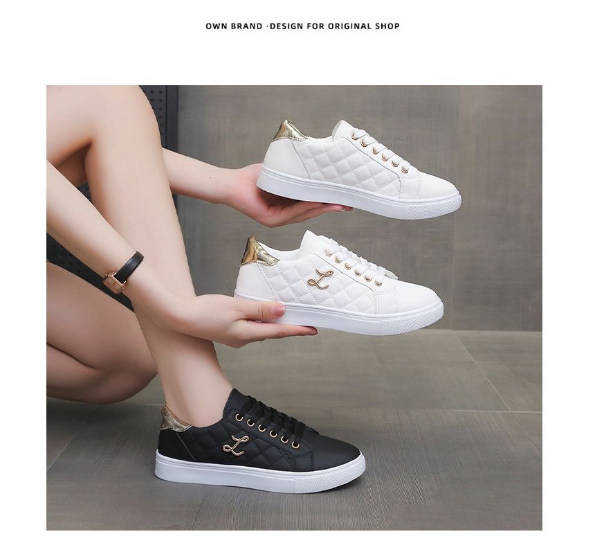 Lettering Lace Up Sneakers