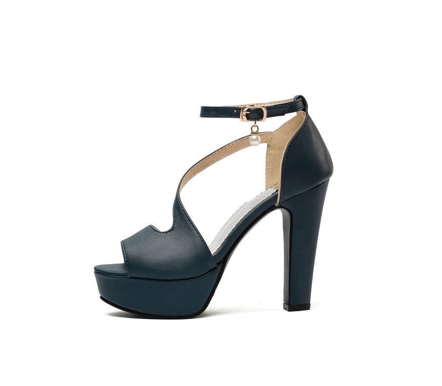 Heel Sandals Chunky Ankle Strap Platform