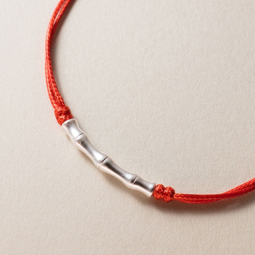 Bamboo Sterling Silver Cord Bracelet