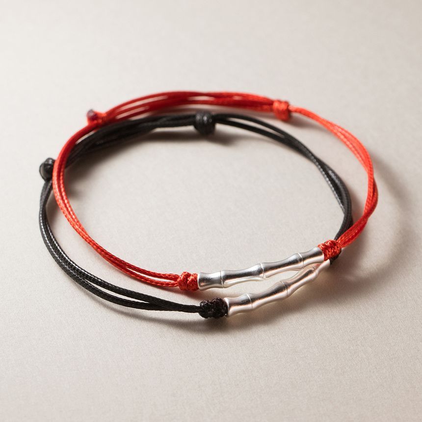 Bamboo Sterling Silver Cord Bracelet