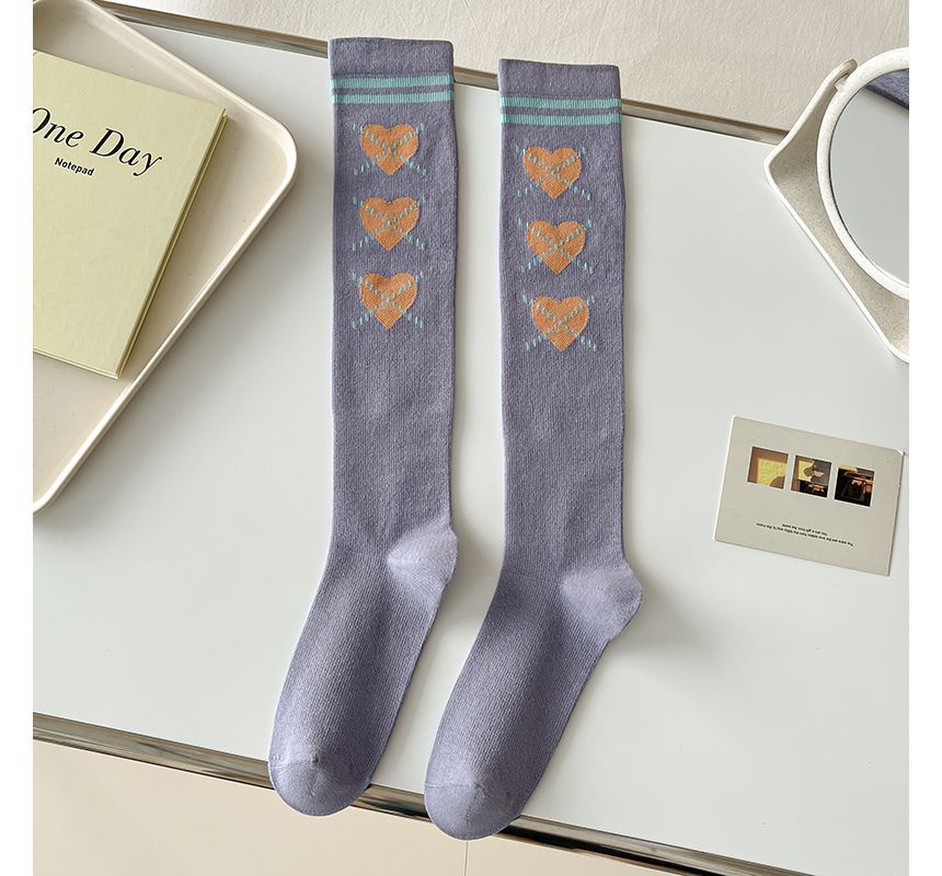 Heart Print Tall Socks