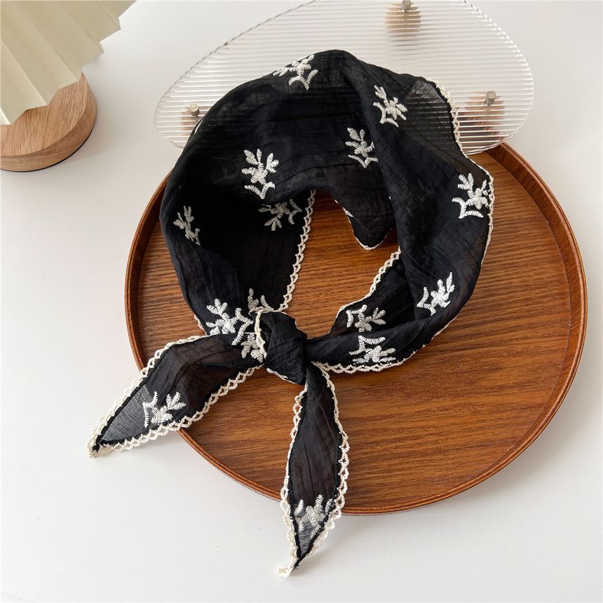 Floral Embroidered Neckerchief