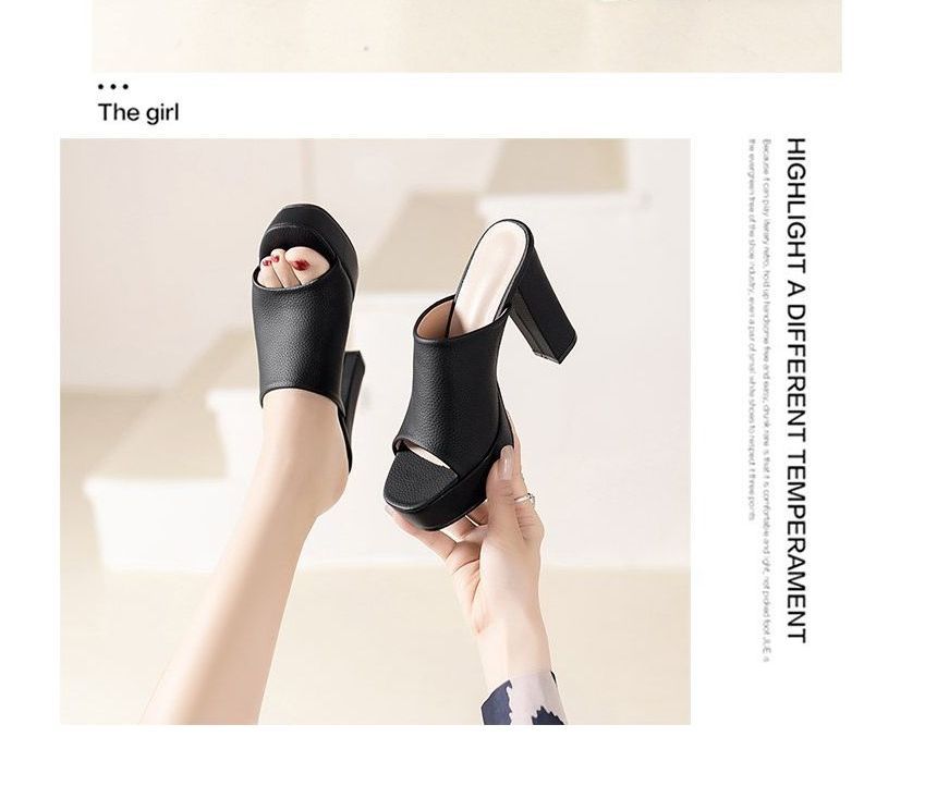 Heel Slide Platform Sandals Chunky