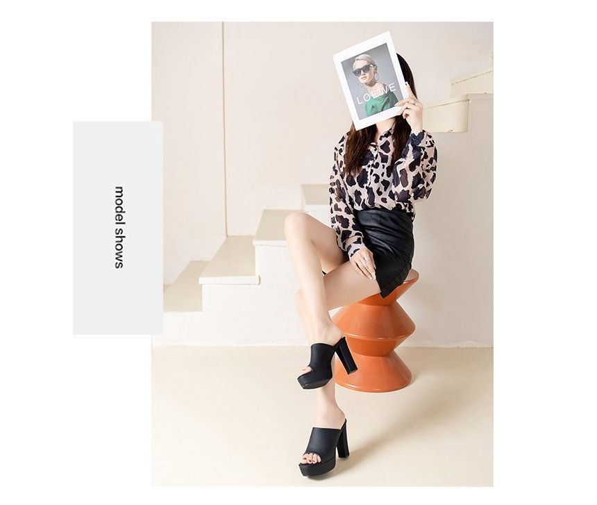 Heel Slide Platform Sandals Chunky