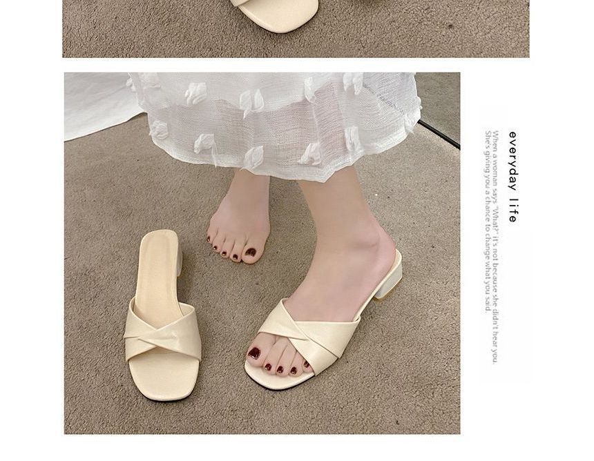 Knot Heel Slide Sandals Chunky