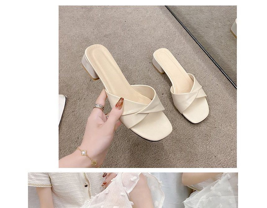 Knot Heel Slide Sandals Chunky